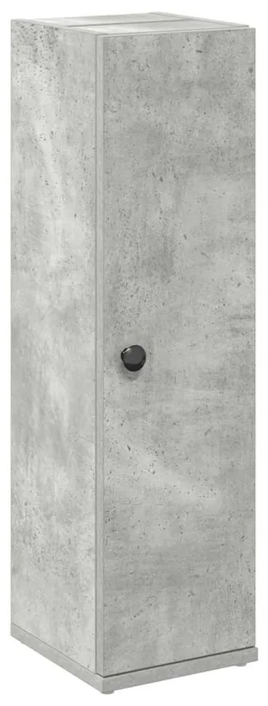 858518 vidaXL Шкаф за баня с държач за ролки, бетонно сив, 20,5x22x72 см