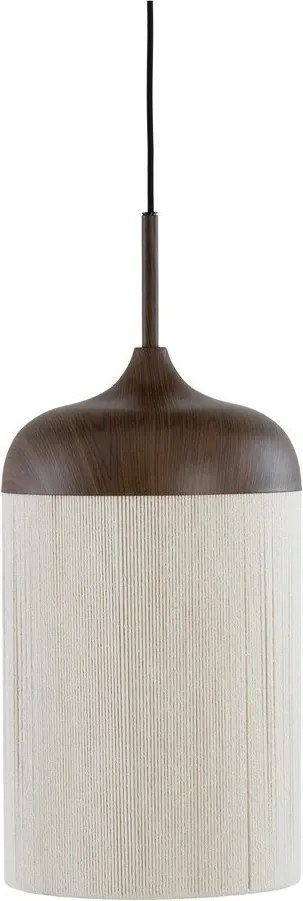 Тъмнокафяво висящо осветително тяло с текстилен абажур ø 27,5 cm Dania – Light &amp; Living