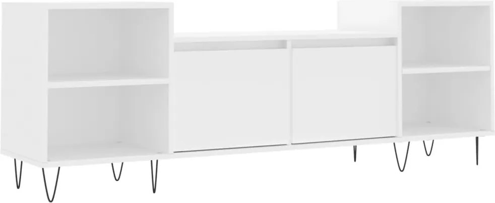 831340 vidaXL ТB шкаф, бял, 160x35x55 см, инженерно дърво