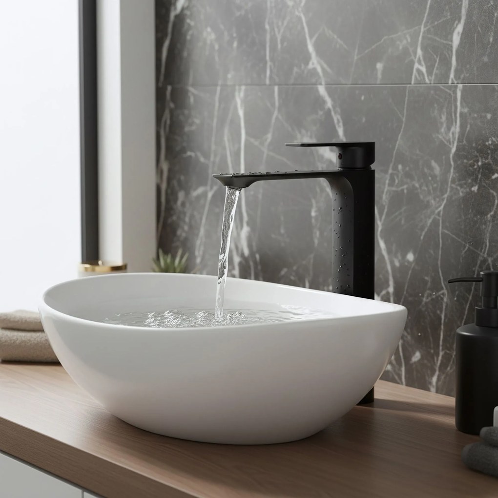 Смесител за мивка REA Urban Black High