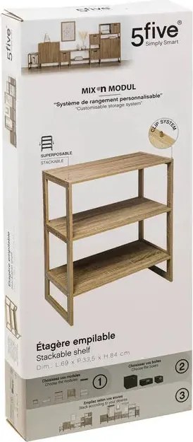 Рафт 5five Mix'n Modul Natural, 4 отделения, Сглобяем