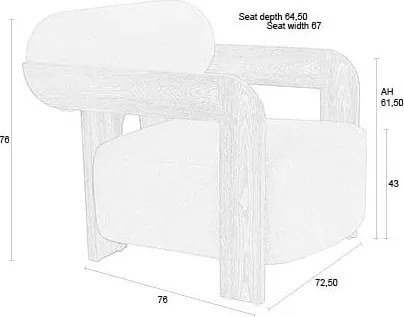 Сиво-синьо кресло от букле Oolong – Zuiver