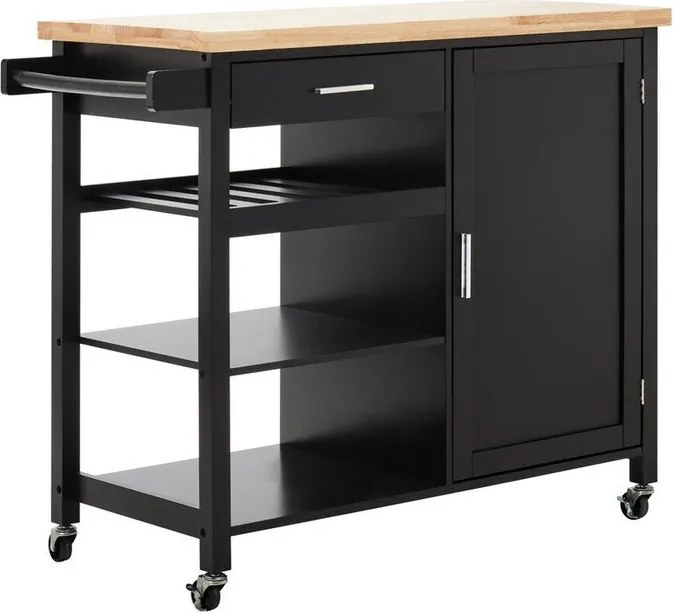 Кухненски остров на колелца от масивно каучуково дърво 48x105 cm Frankfurt – Premier Housewares