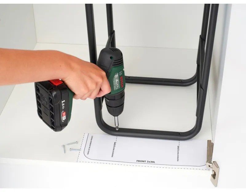 Кош за разделно събиране на боклук Brabantia Sort&Go 1008863, 2x30 л, Вътрешен монтаж с телескопична рамка, Сив/зелен