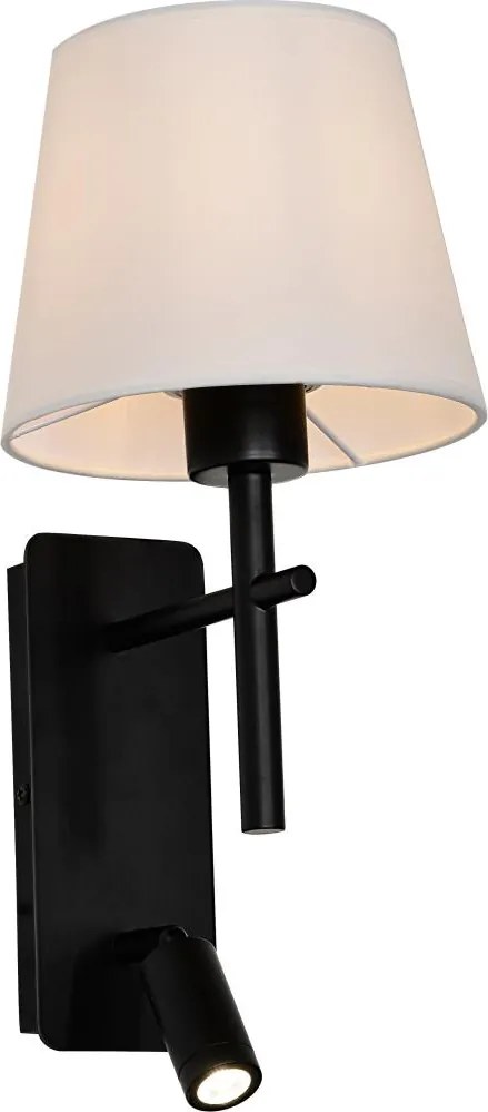 Zuma Line W4106-2BK+WH-LED Настенна лампа LUNA 1xE27/40W/230V + LED/2,5W черна/бяла