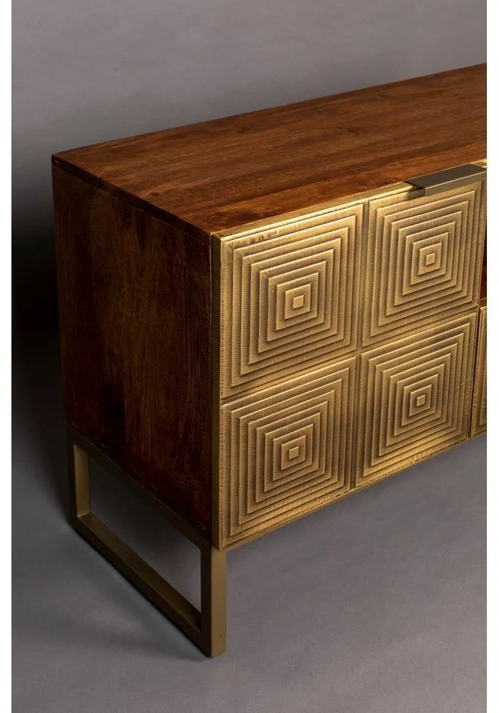 ТВ масичка от мангово дърво в златисто 40x60 cm Volan - Dutchbone