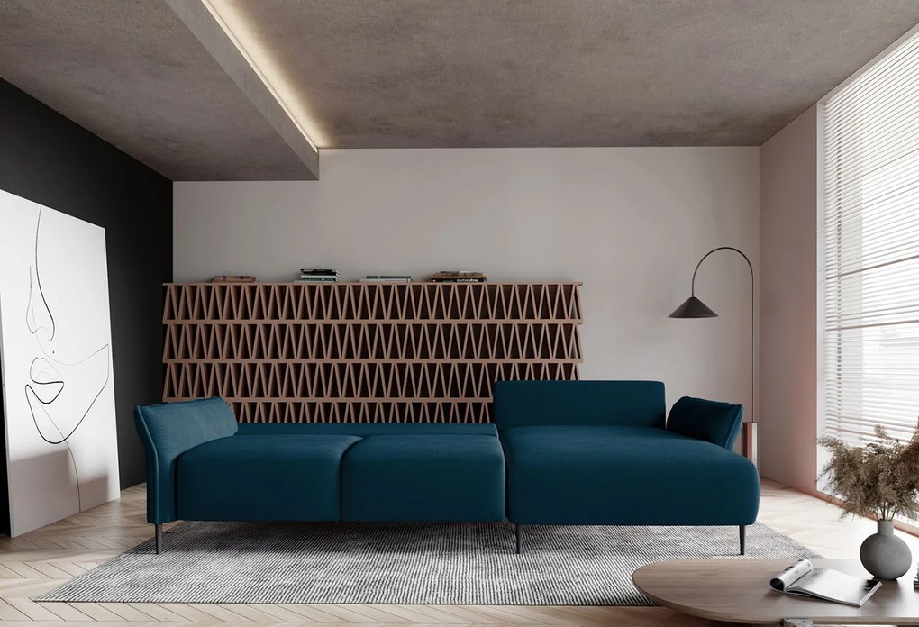 Ъглов диван Джозефин-петрол-ляв