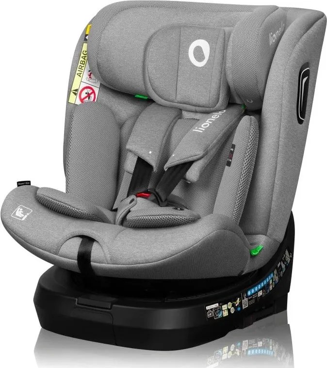 Lionelo - Въртящо се автокресло с база BRAVE i-Size 40-150 см Grey Stone