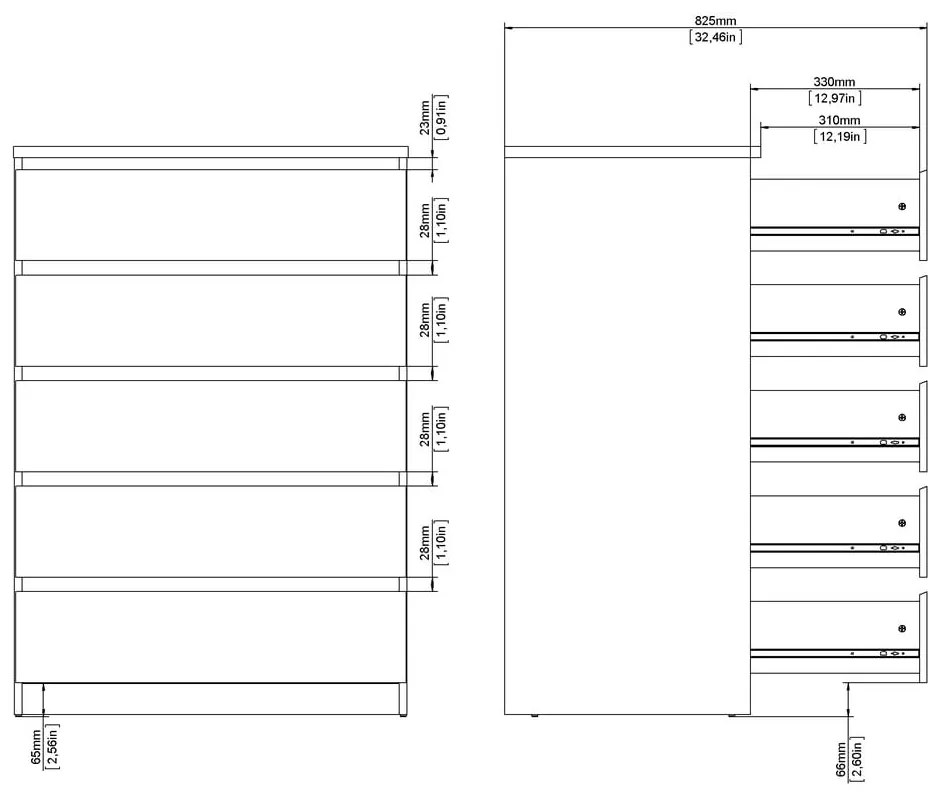 Скрин от дъбов декор в естествен цвят 77x111x50 cm Naia – Tvilum