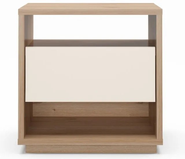 Кремаво/естествено нощно шкафче от декор от дъб Dennis – Marckeric