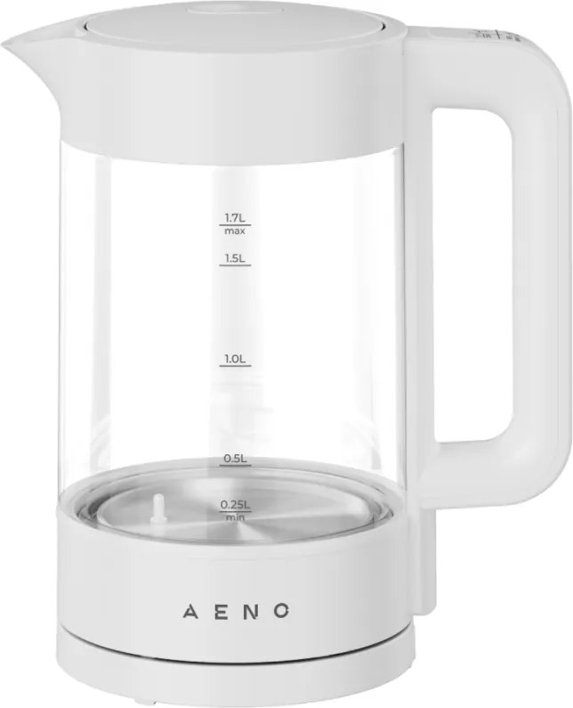 Електрическа кана за вода AENO AEK0005, 2200W, 1.7 л, 40-100°C, 360° основа, STRIX, LED дисплей, Филтър, Бял