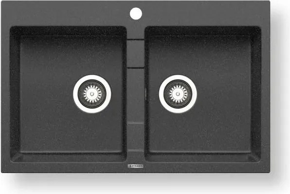 Pyramis 70053201 - Кухненска мивка SPARTA 78x50 cm гранит/черен