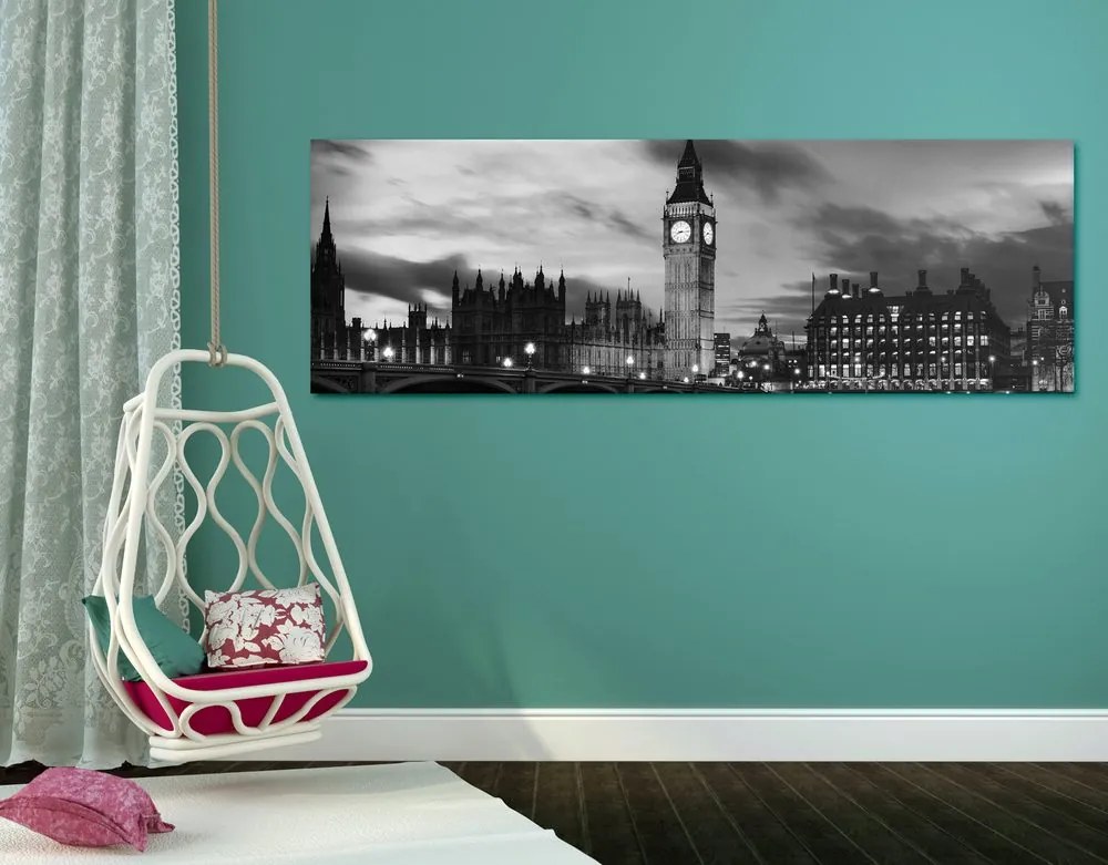 Картина на платно – Big Ben в Лондон в черно и бяло