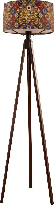Подова лампа Rosling Mdf/текстил/Pvc в орех - многоцветна 38x38x140см.