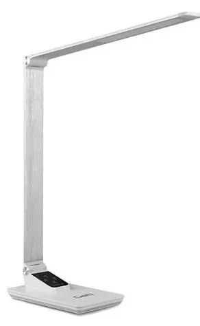 LED регулируема настолна лампа с USB, 7W, 230V, 3000K-5500K, бяла