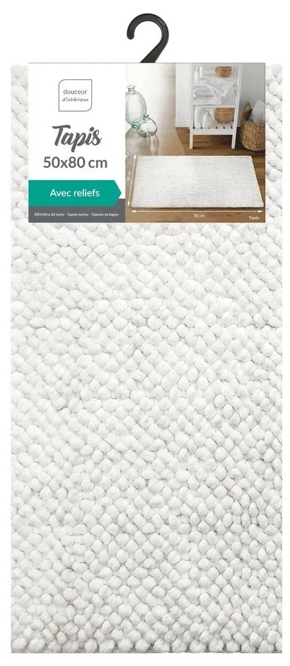 Бял килим за баня 50x80 cm Yanis – douceur d'intérieur