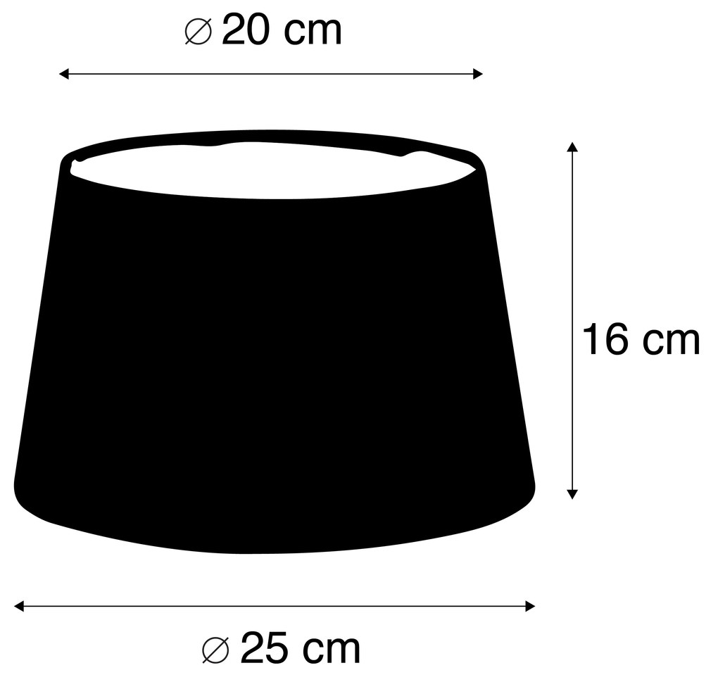 Черен ленен абажур 25/16