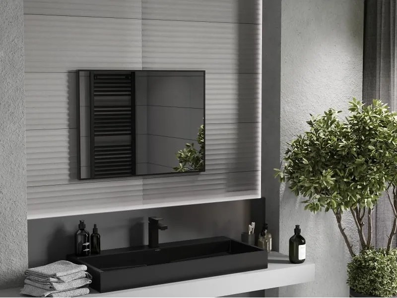 Mexen Loft правоъгълно огледало за баня 80 x 60 cm, черна рамка - 9852-080-060-000-70