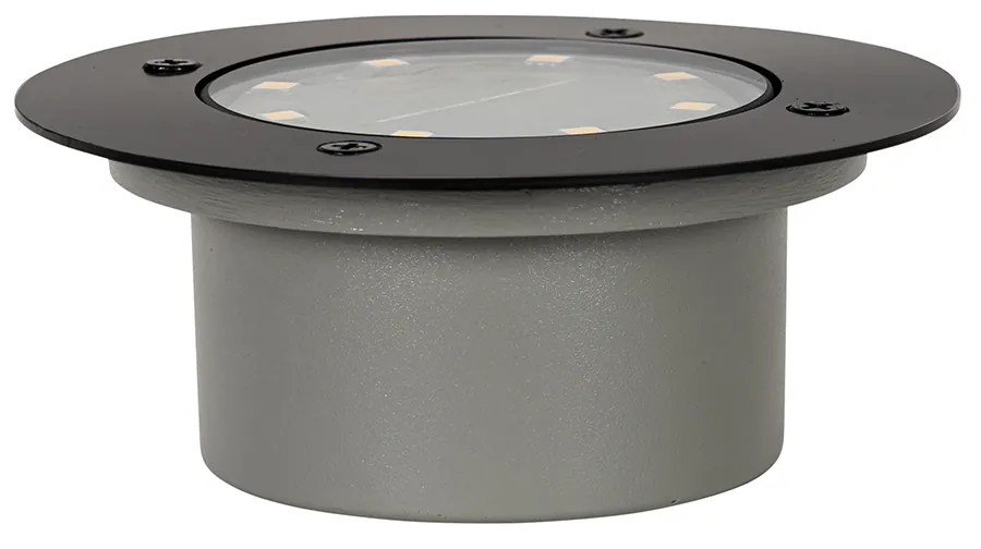 Комплект от 6 наземни прожектора черни с LED IP65 соларен - Terry