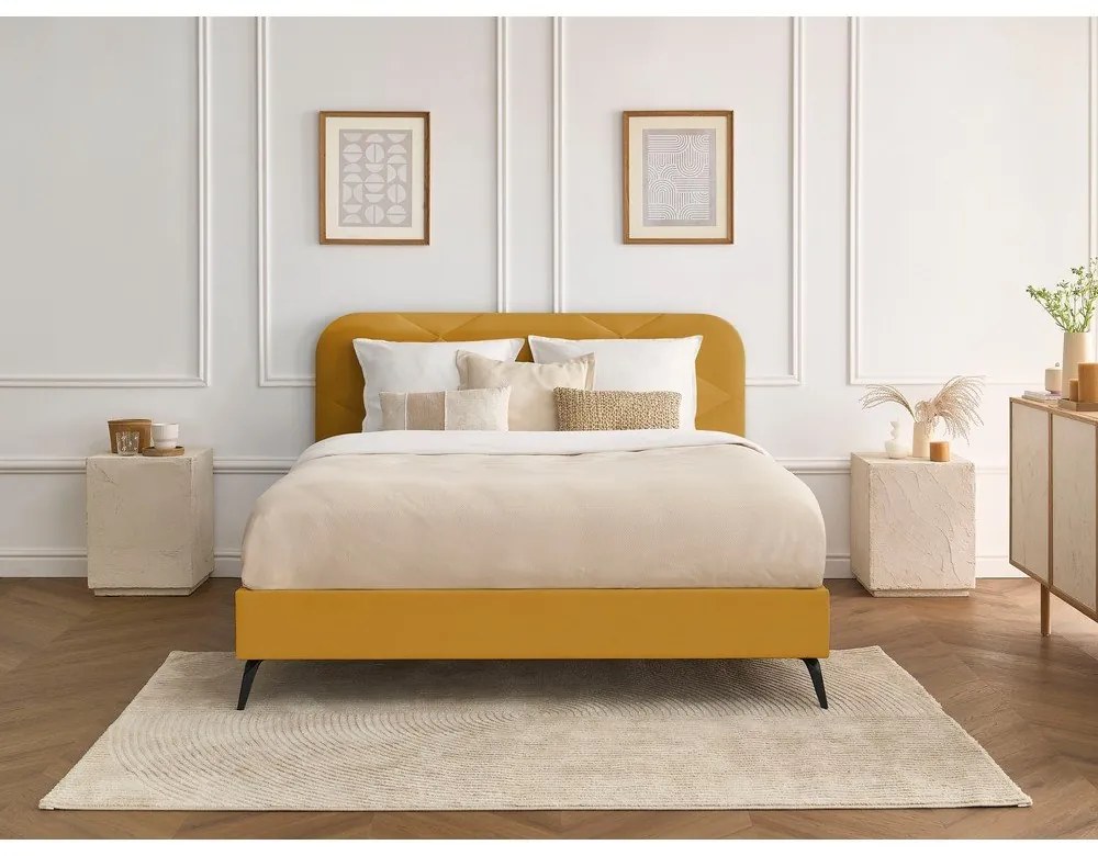 Двойно легло тапицирано с включена подматрачна рамка 180x200 cm Prune – Bobochic Paris