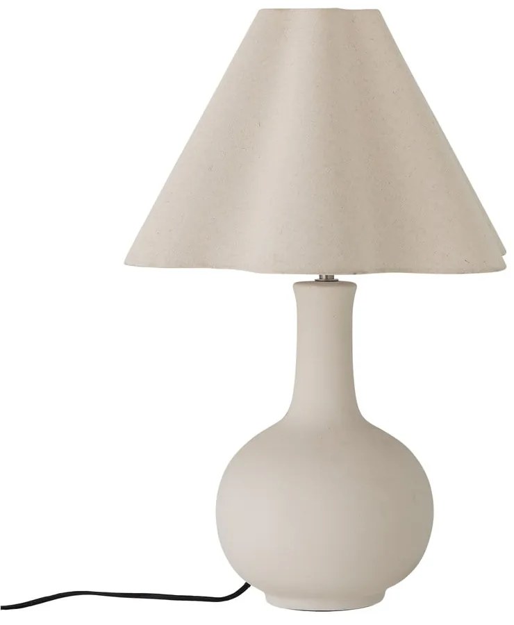 Кремава настолна лампа с текстилен абажур (височина 60 cm) Heide – Bloomingville
