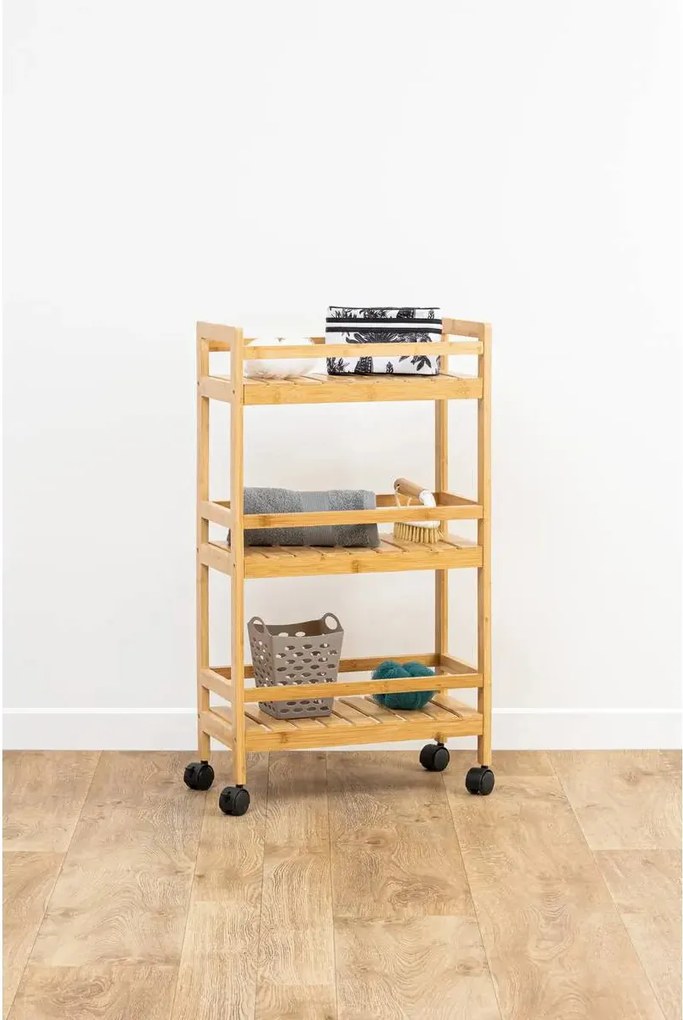 Кухненска количка 5five Linha, Малка, Бамбук, 3 нива