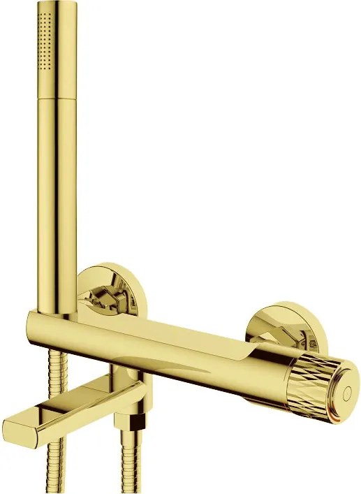 Mexen Diamond вана батерия със сет за душ, златен - 71530-50