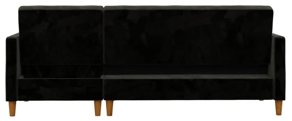 Черен разтегателен диван с кадифена повърхност и място за съхранение Celine - Støraa