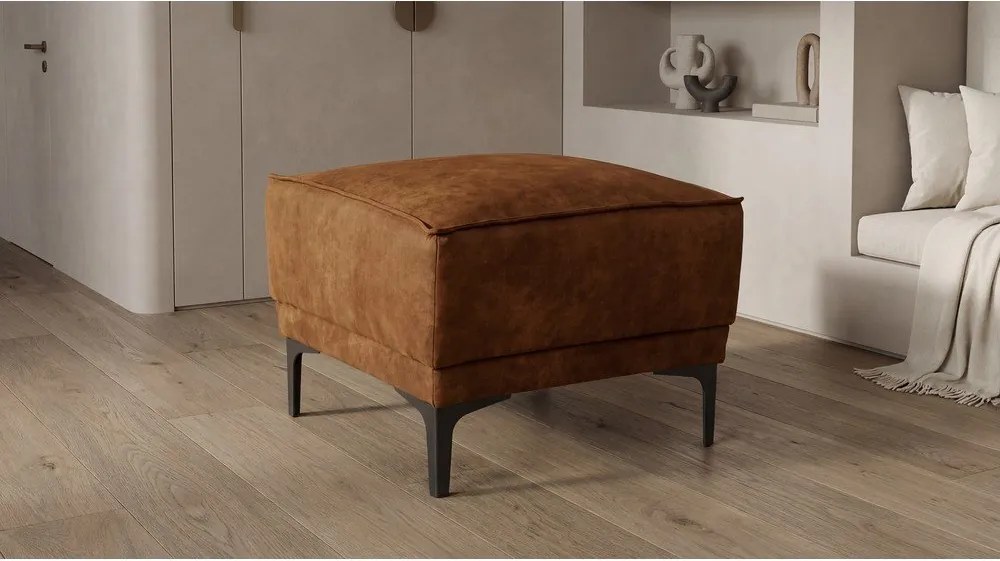 Светлокафява табуретка от изкуствена кожа Copenhagen - Scandic