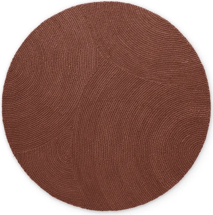 Ръчно изработен вълнен кръгъл килим в тухлен цвят ø 120 cm Calmio – Hanse Home