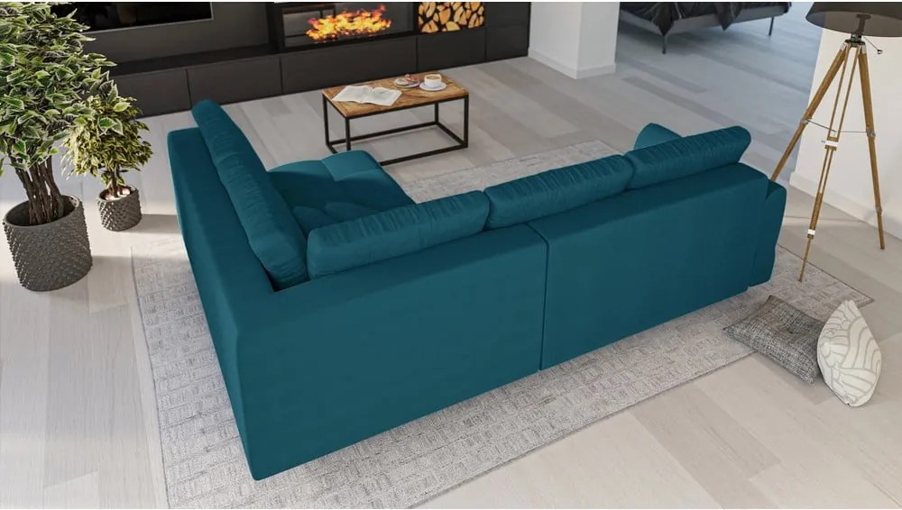 Тюркоазен ъглов диван (десен ъгъл) Ariella - Ropez