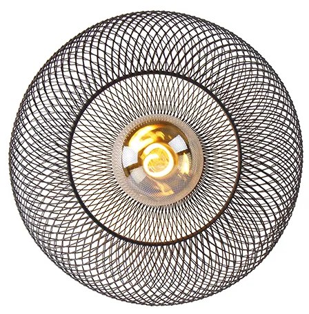 Модерна таванна лампа черна 30 см - Mesh Ball