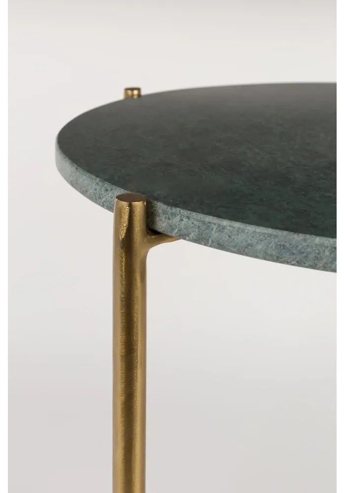 Зелена масичка за кафе с мраморен плот Timpa - White Label