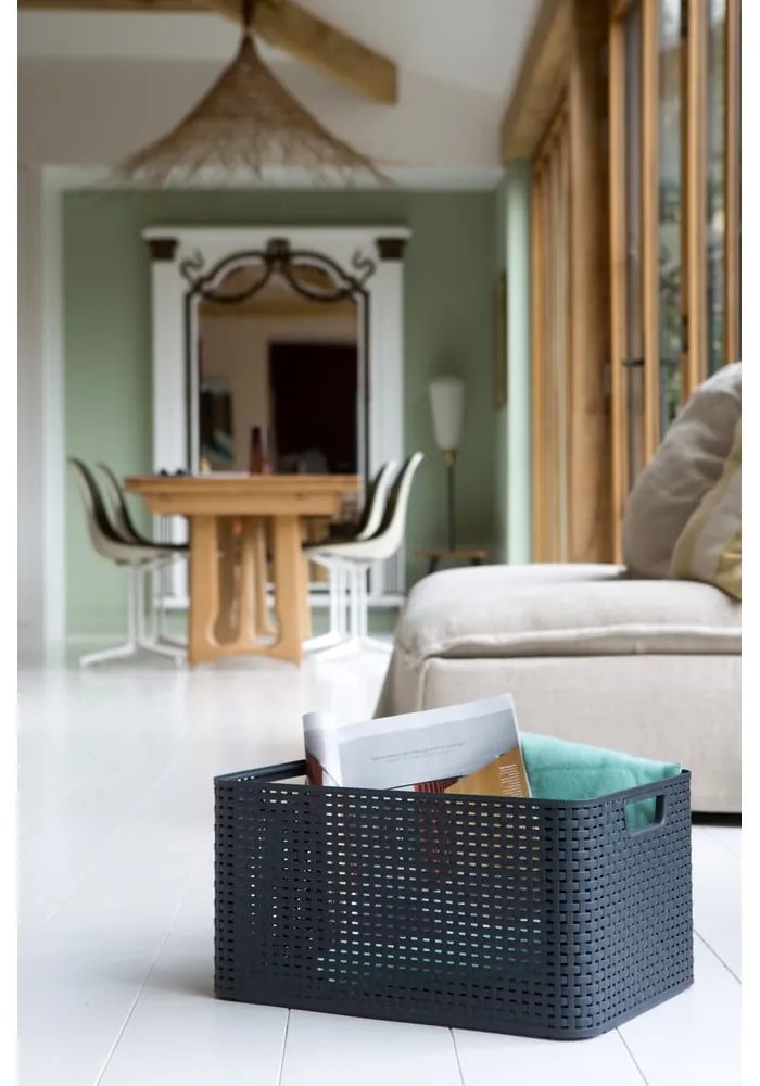 Сива пластмасова кутия за съхранение с капак 33x44,5x25 cm Style – Curver