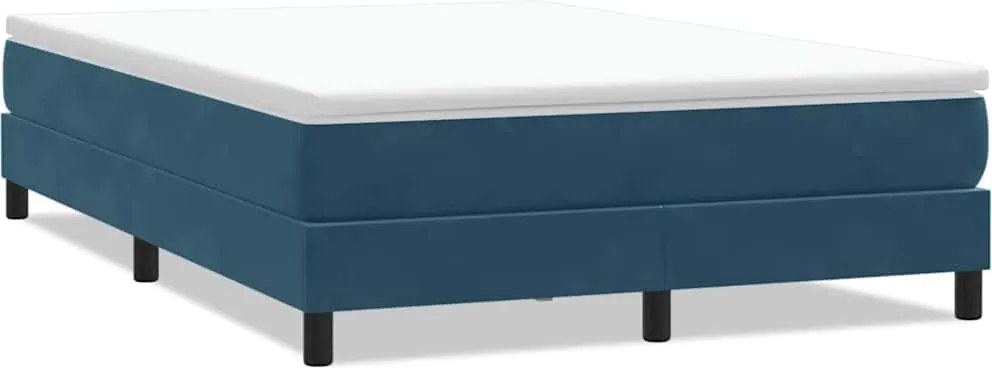 3315835 vidaXL Box Spring Легло без матрак Тъмно синьо 160x210 cm Кадифе