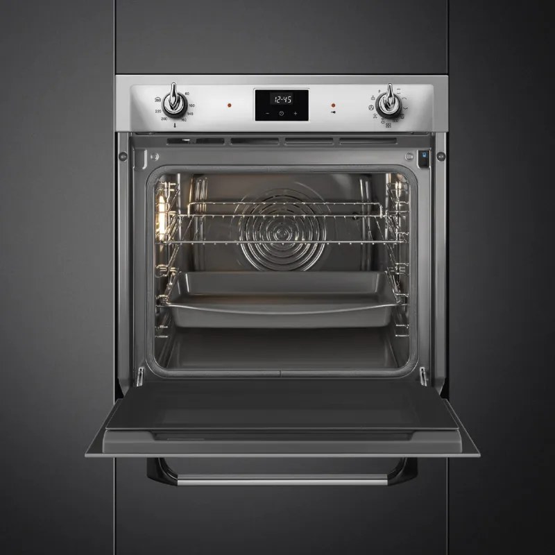 Фурна за вграждане Smeg SOP6900TX, 3000W, 68 л, Клас A, 9 функции и 5 нива на готвене, Самопочистване, Таймер, 30-280C, Инокс