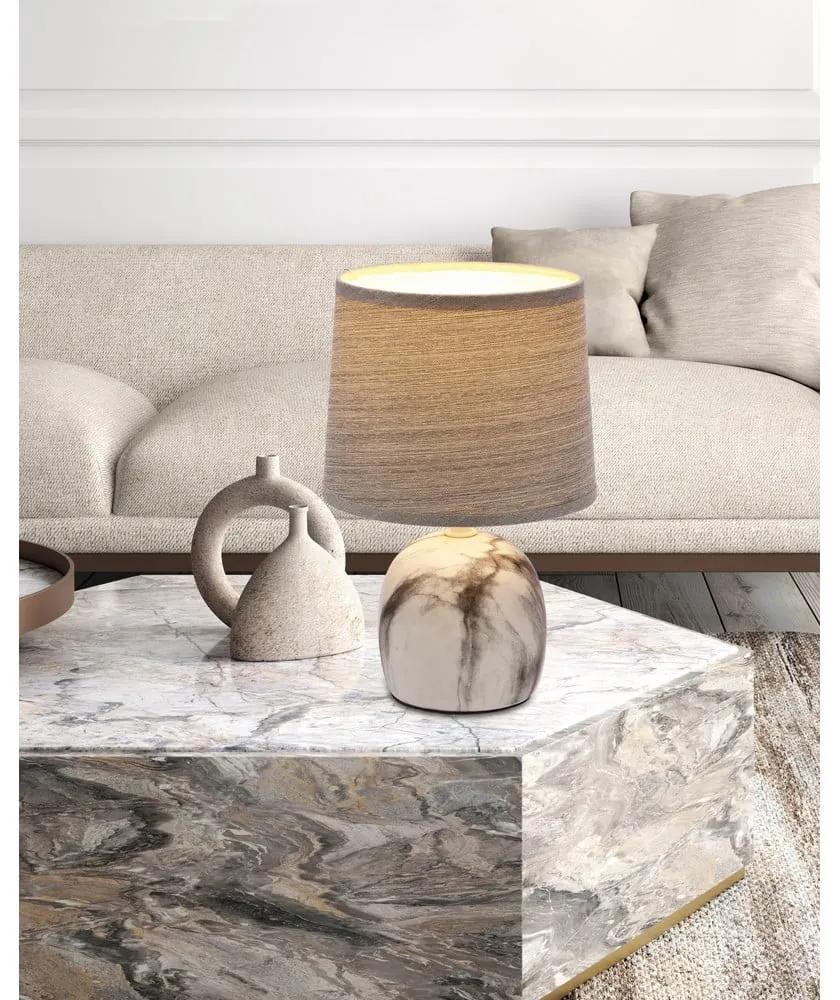 Светлосива настолна лампа с текстилен абажур (височина 25 cm) Adelina - Candellux Lighting