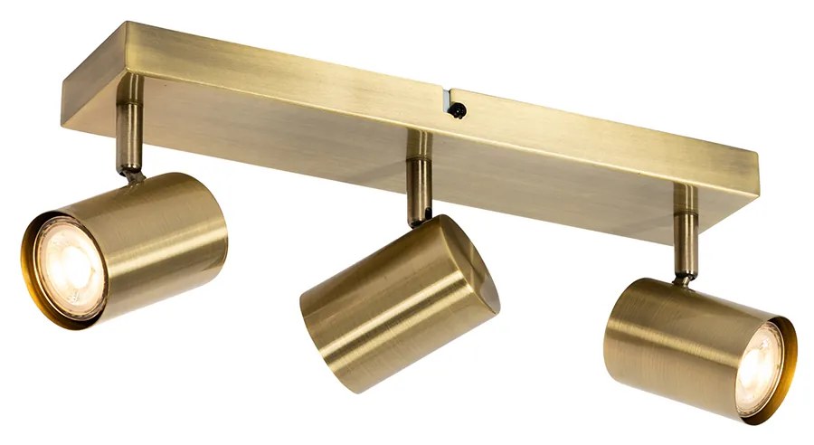 Модерна таванна лампа бронз 3-светлина регулируема правоъгълна - Jeana
