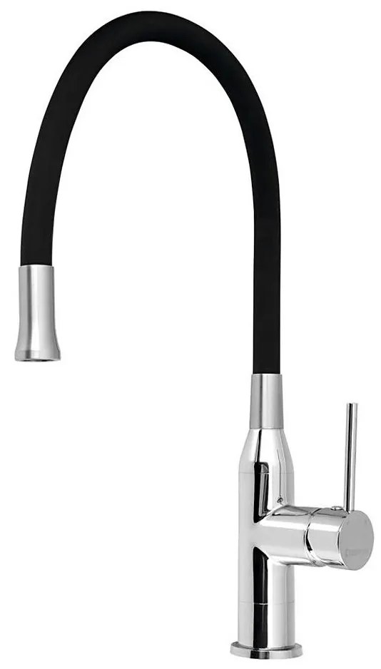 Sapho - Кран за мивка с гъвкаво рамо SILI черен/месинг