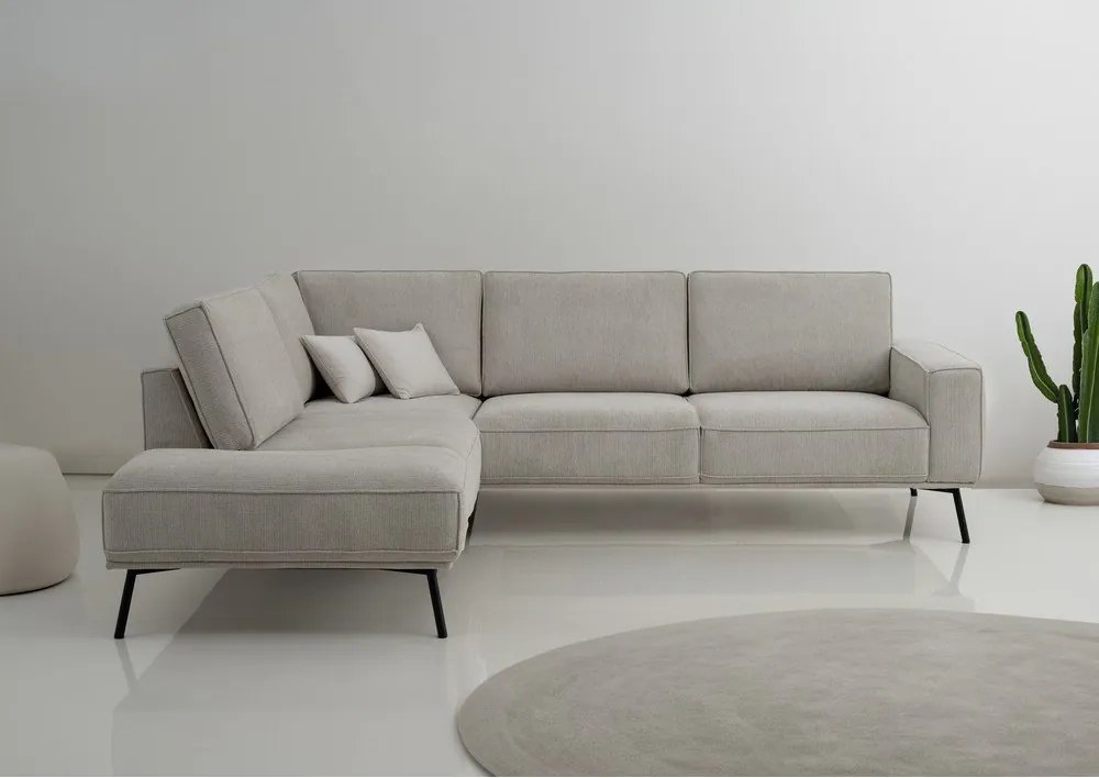 Сиво-бежов шенилов ъглов диван (ляв ъгъл/L форма) Amsterdam – Scandic