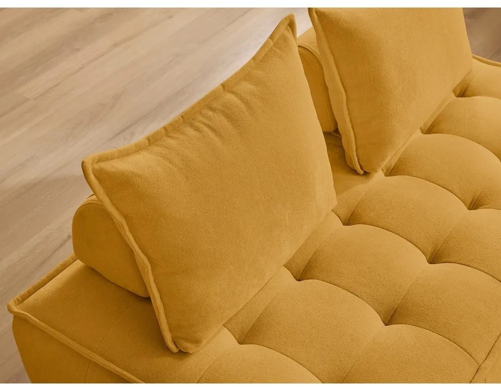 Шенилов диван в цвят горчица 175 cm Elisa – Bobochic Paris