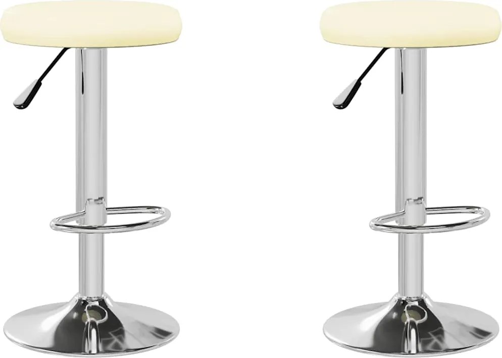 333101 vidaXL Бар табуретки, 2 бр, кремави, изкуствена кожа