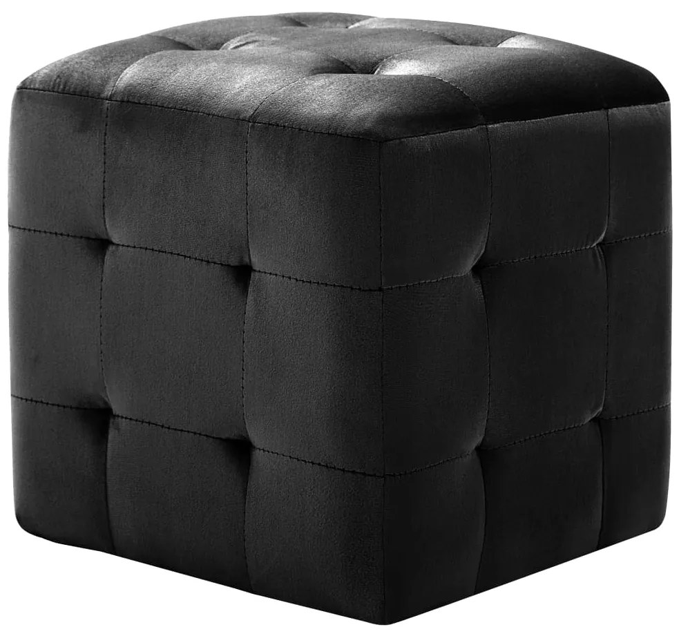249018 vidaXL Нощни шкафчета, 2 бр, черни, 30x30x30 см, кадифен текстил