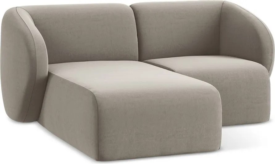 Светлокафяв кадифен ъглов диван (ляв ъгъл) Lani – Makamii