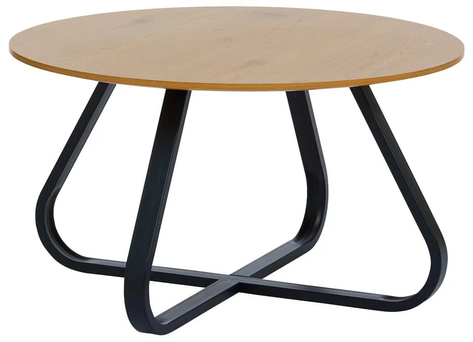 Кръгла масичка за кафе с дъбов плот в естествен цвят ø 80 cm Cesura – Unique Furniture