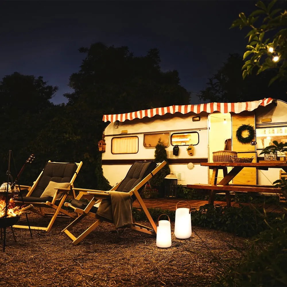 LED настолна лампа в бяло и кафяво (височина 21 cm) Collgar – Fischer & Honsel