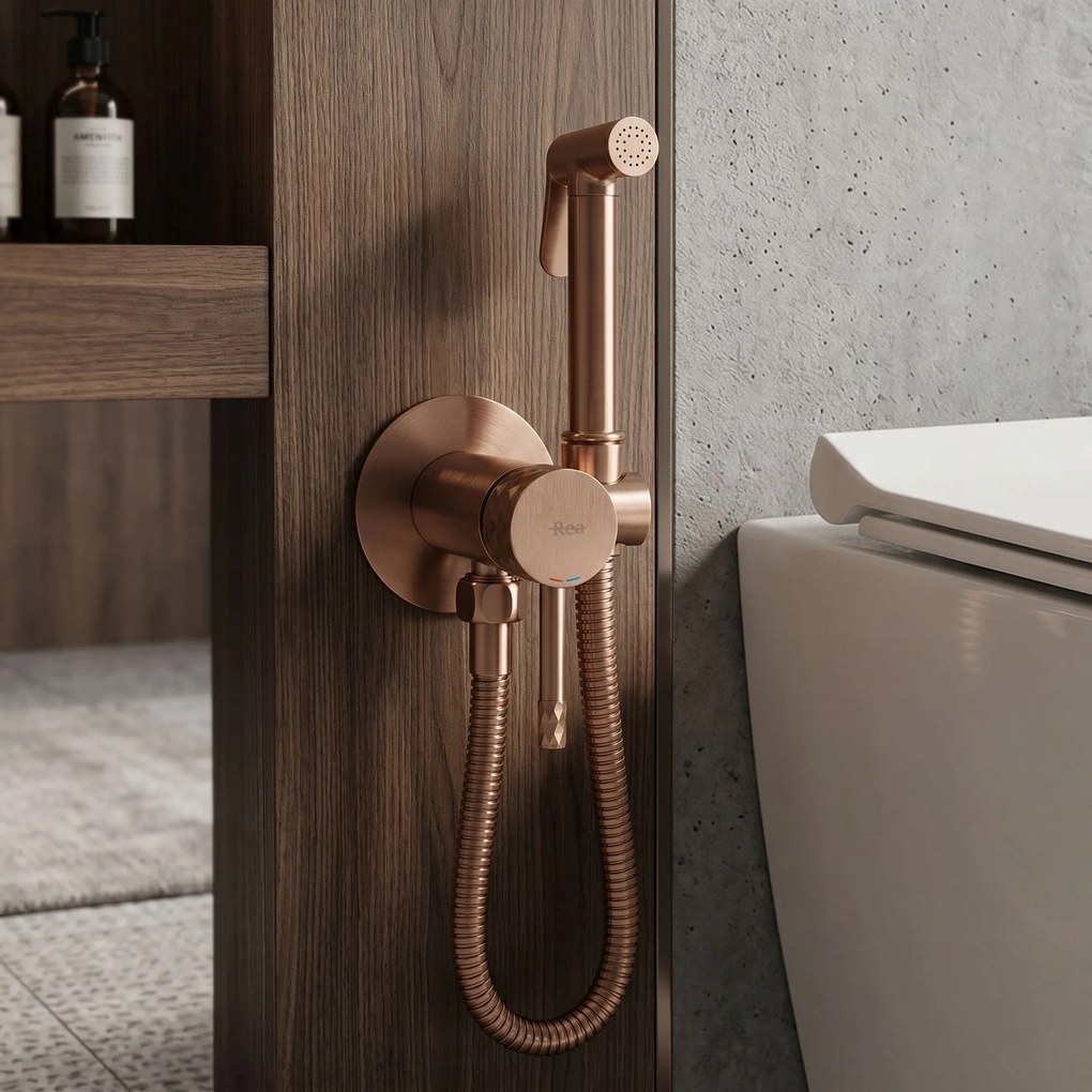 Смесител за биде Rea Lungo Loop Diamond Brush Copper