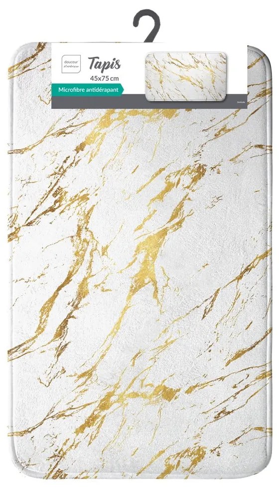 Бял/златист килим за баня 45x75 cm Aquamarbre – douceur d'intérieur