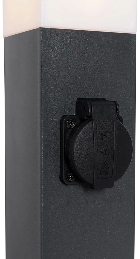 Външна лампа тъмно сива 80 см с гнездо IP44 - Malios