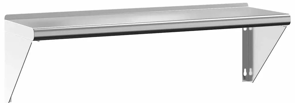 30273 vidaXL Стенен рафт, 100x30x31 см, сребрист, неръждаема стомана
